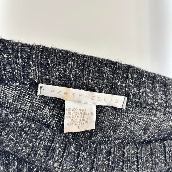 Vintage Perry Ellis Wool Silk Blend Sweater Made in Italy Mens Size Large - Picture 3 of 6
